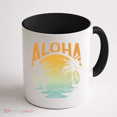 Aloha Summer Beach Coffee Mug back