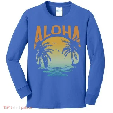 Aloha Summer Beach Kids Long Sleeve Shirt