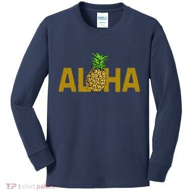 Aloha Summer Pineapple Kids Long Sleeve Shirt