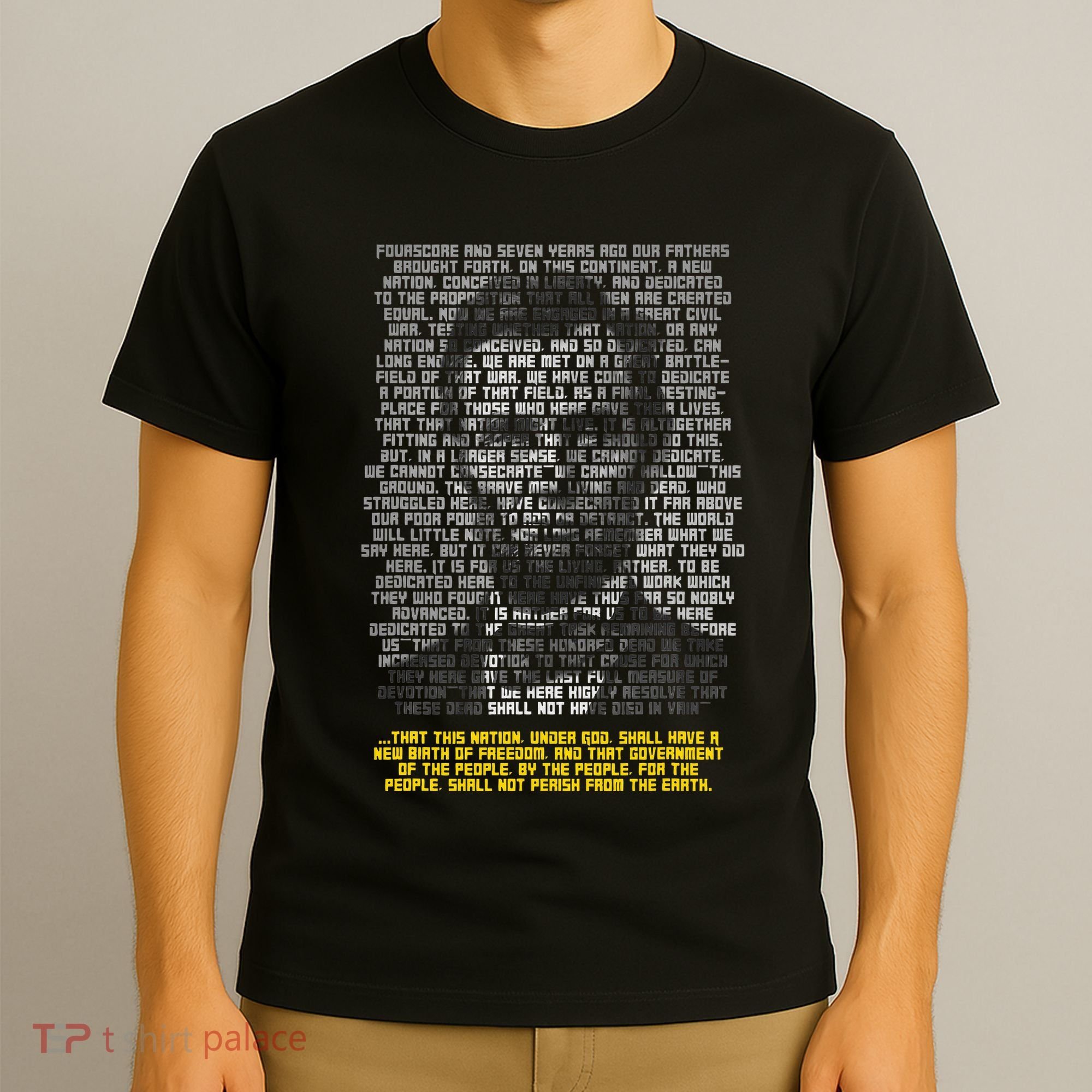 Abraham Lincoln Portrait Gettysburg Address T-Shirt