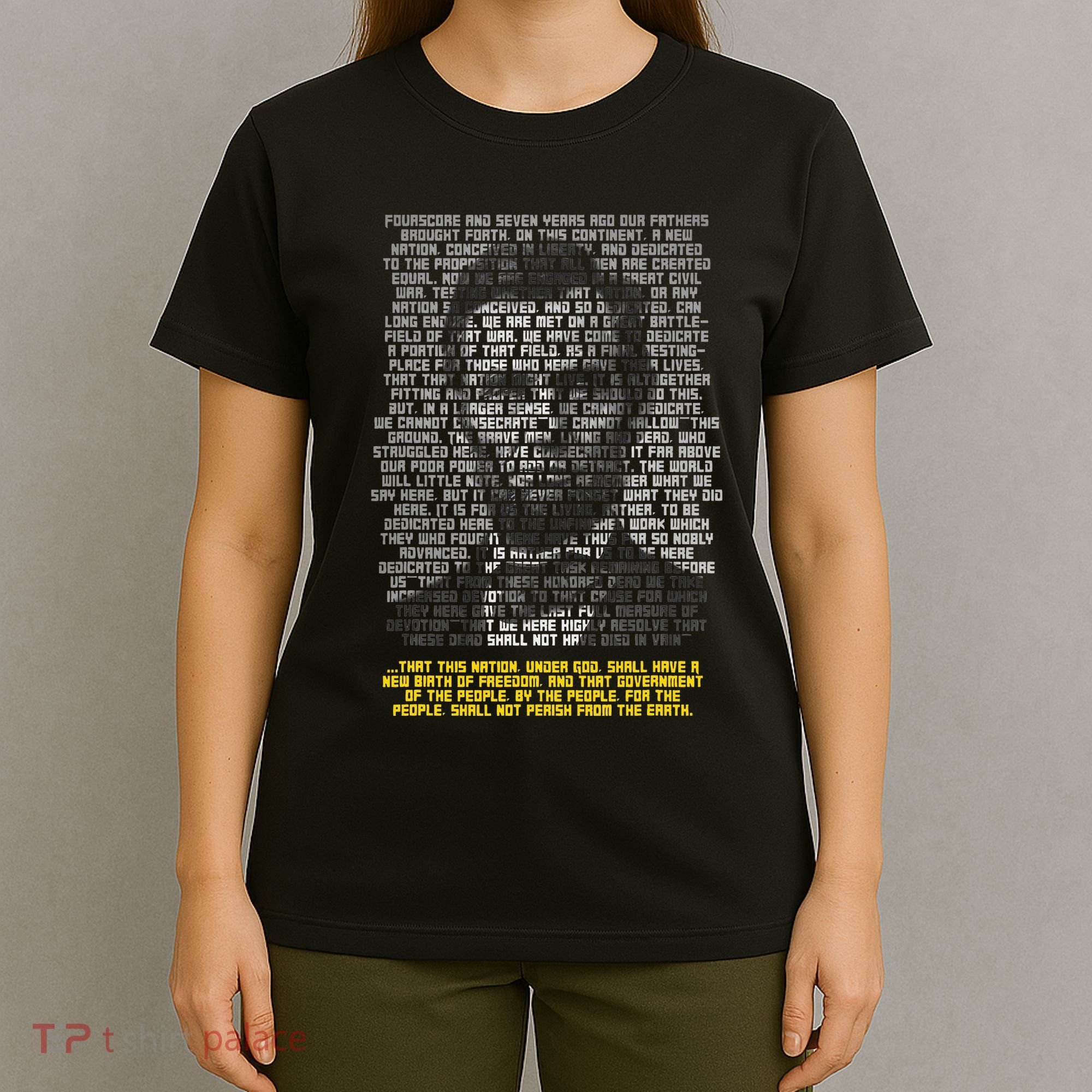 Abraham Lincoln Portrait Gettysburg Address T-Shirt