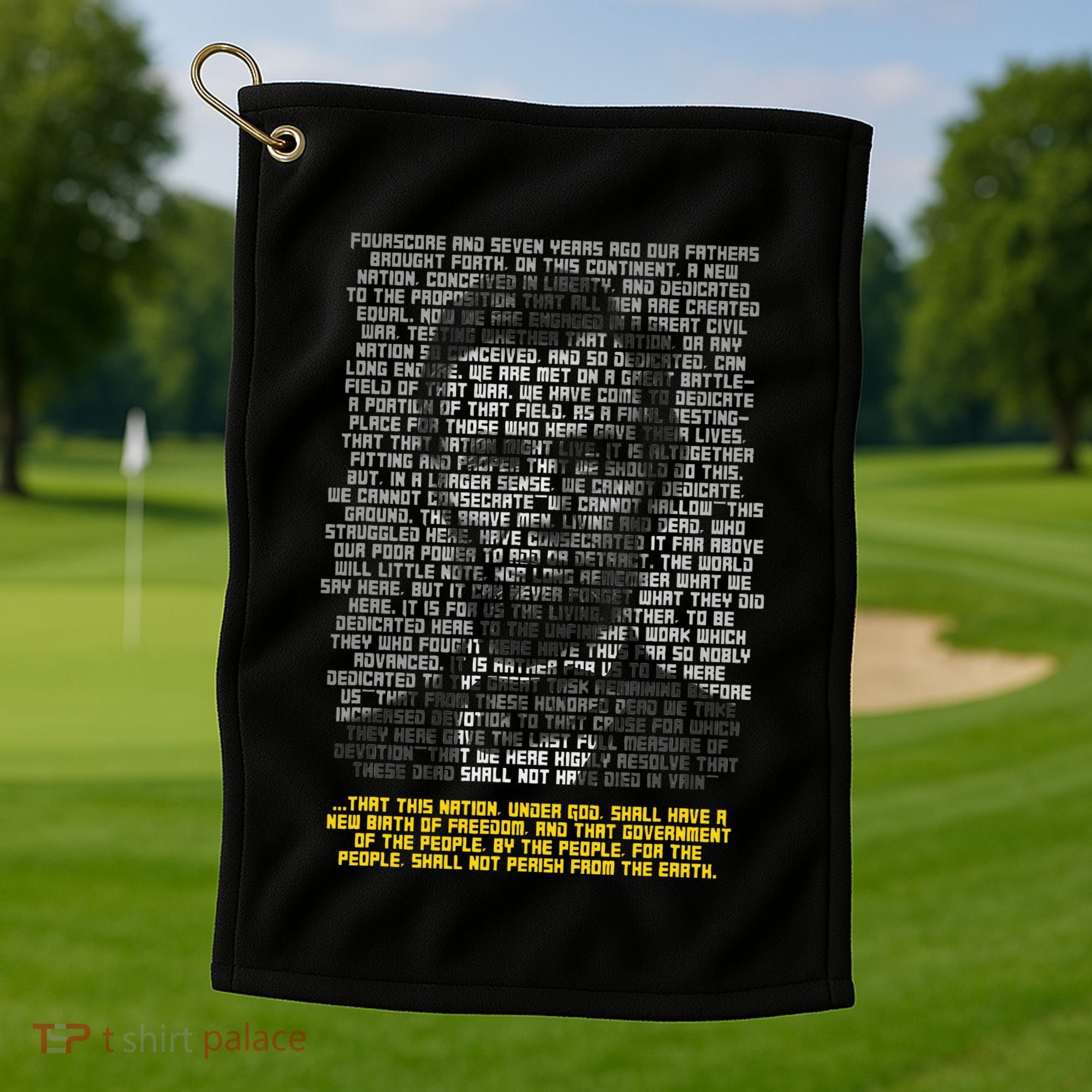Abraham Lincoln Portrait Gettysburg Address Golf Towel