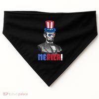 Abraham Lincoln President 4th Of July Gift Merica Gift USA-Made Doggie Bandana thumb 0