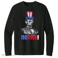 Abraham Lincoln President 4th Of July Gift Merica Gift V.I.T. Fleece Crew Sweatshirt thumb 0
