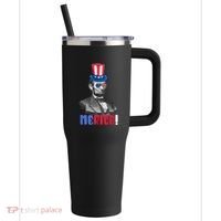 Abraham Lincoln President 4th Of July Gift Merica Gift 40oz Vacuum Insulated Stainless Steel Travel Tumbler thumb 0