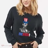 Abraham Lincoln President 4th Of July Gift Merica Gift Cropped Pullover Crew thumb 2