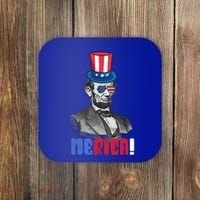 Abraham Lincoln President 4th Of July Gift Merica Gift Coaster thumb 0