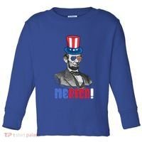Abraham Lincoln President 4th Of July Gift Merica Gift Toddler Long Sleeve Shirt thumb 0
