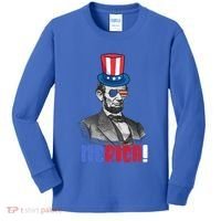 Abraham Lincoln President 4th Of July Gift Merica Gift Kids Long Sleeve Shirt thumb 0