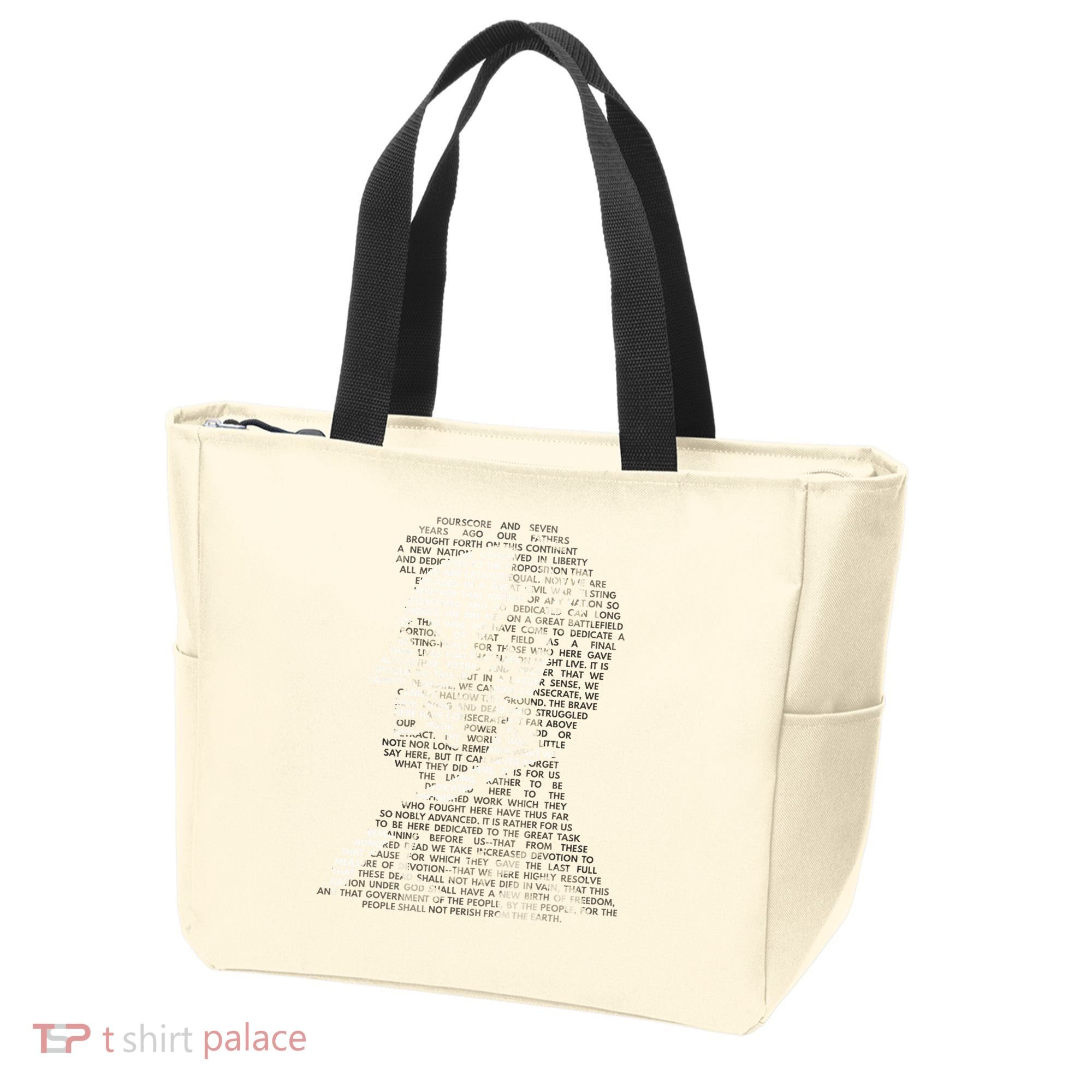 Abraham Lincoln Portrait Gettysburg Address Tote Bag