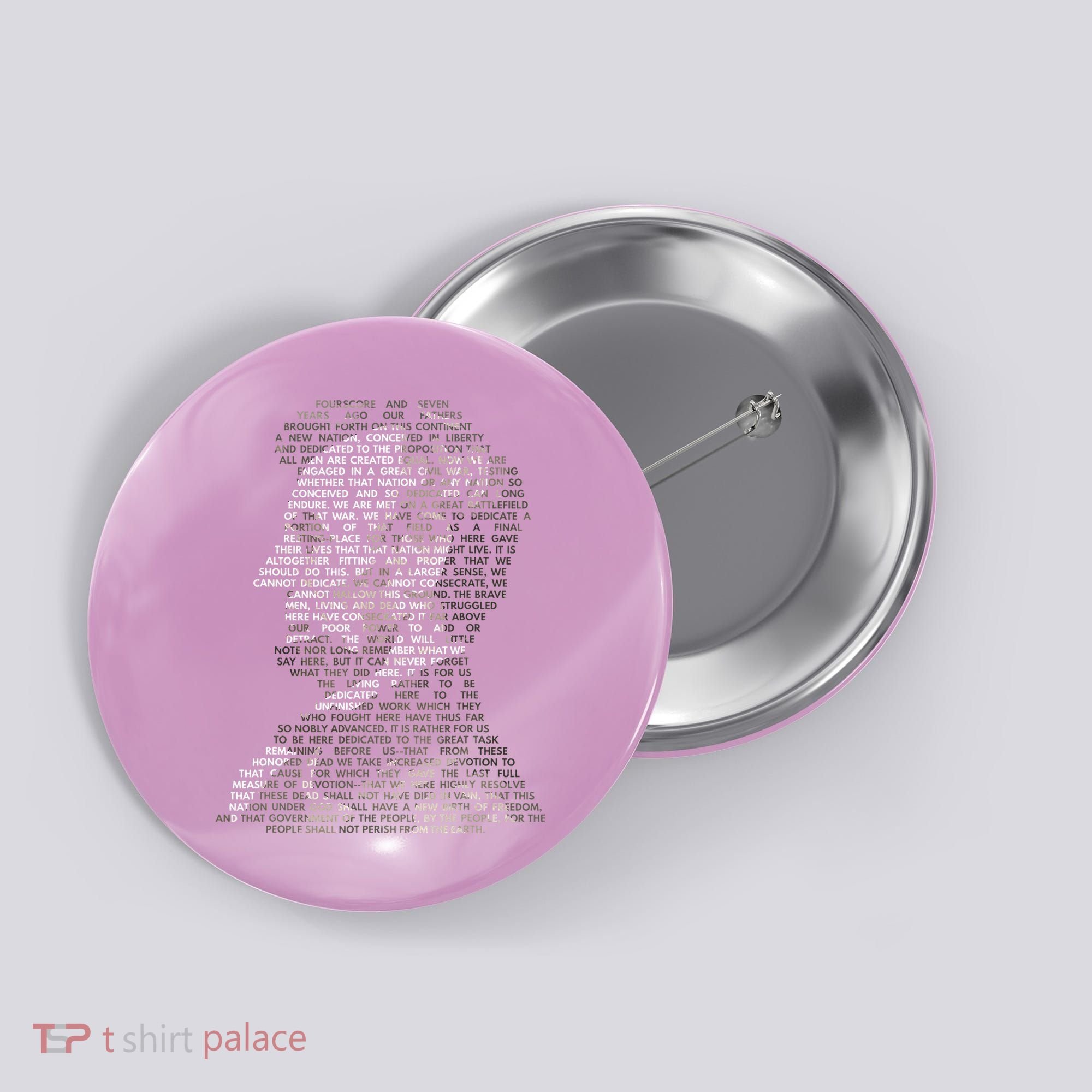 Abraham Lincoln Portrait Gettysburg Address Button
