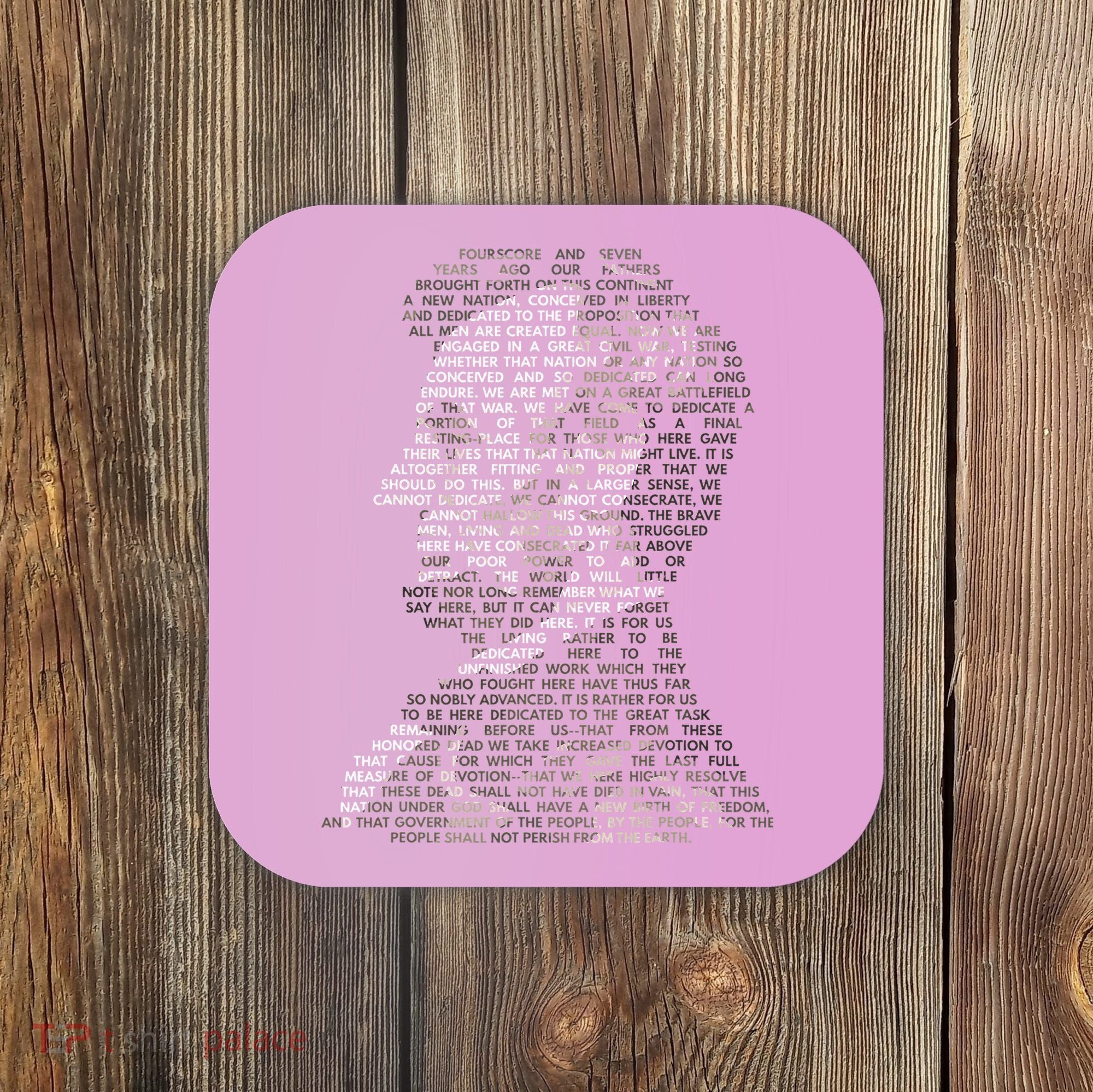 Abraham Lincoln Portrait Gettysburg Address Coaster