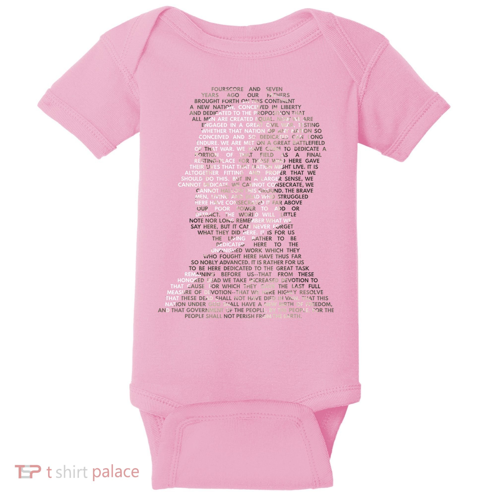 Abraham Lincoln Portrait Gettysburg Address Baby Bodysuit