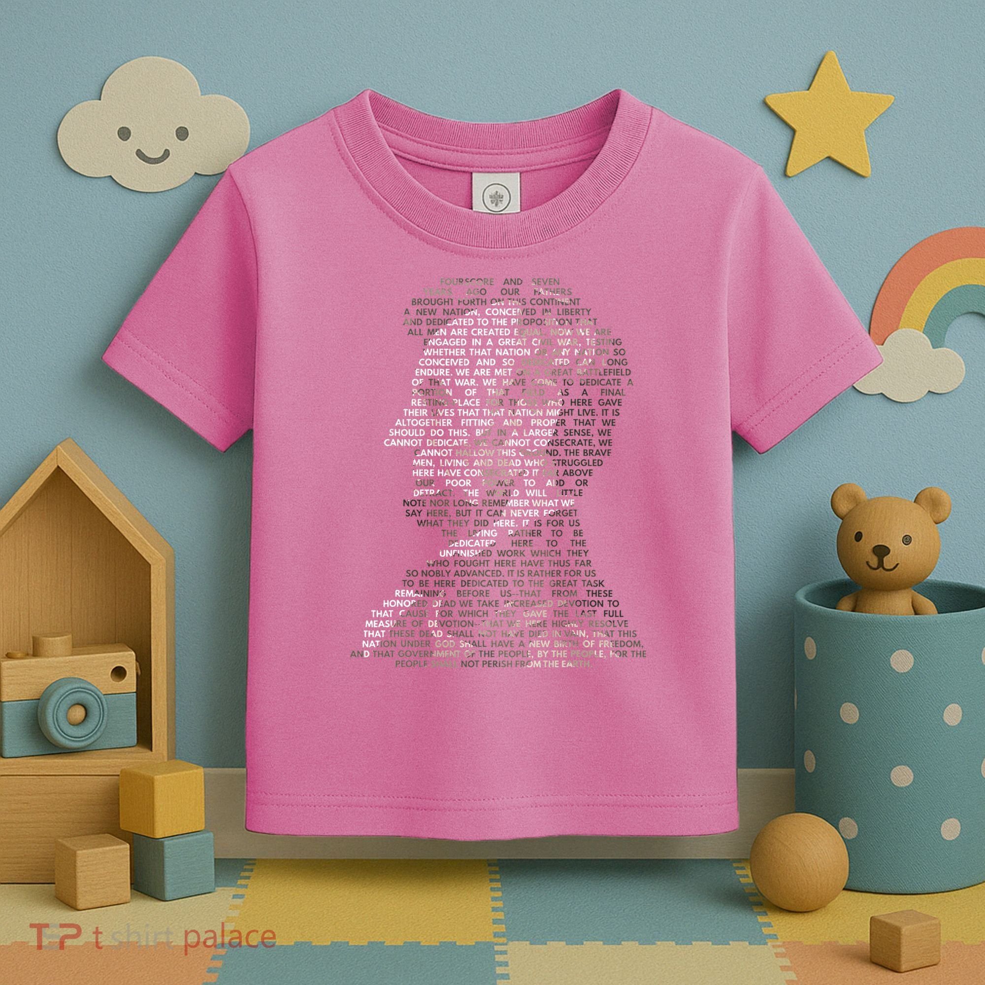 Abraham Lincoln Portrait Gettysburg Address Toddler T-Shirt