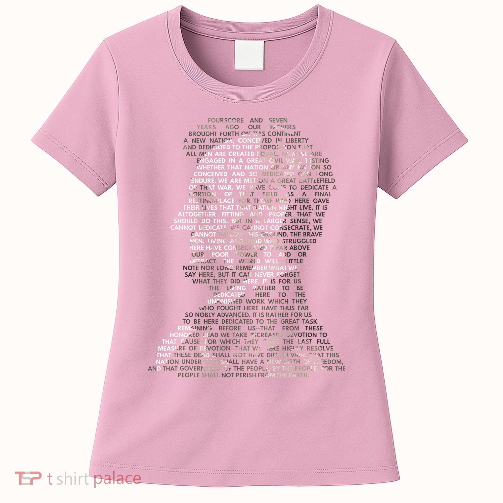Abraham Lincoln Portrait Gettysburg Address Women's T-Shirt