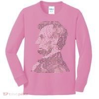 Abraham Lincoln Portrait Gettysburg Address Kids Long Sleeve Shirt thumb 0