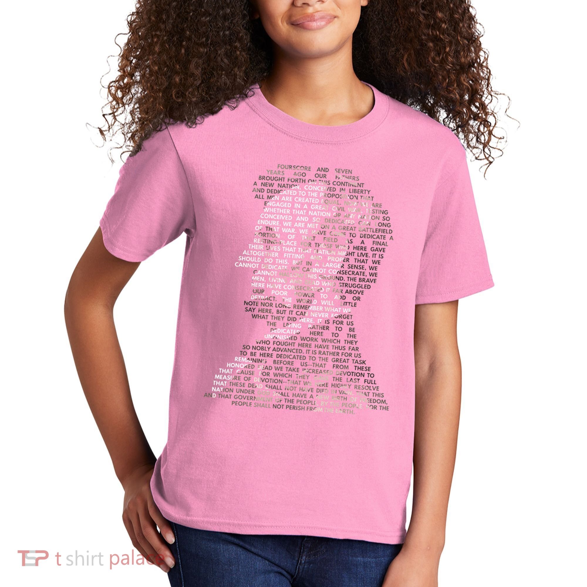 Abraham Lincoln Portrait Gettysburg Address Kids T-Shirt