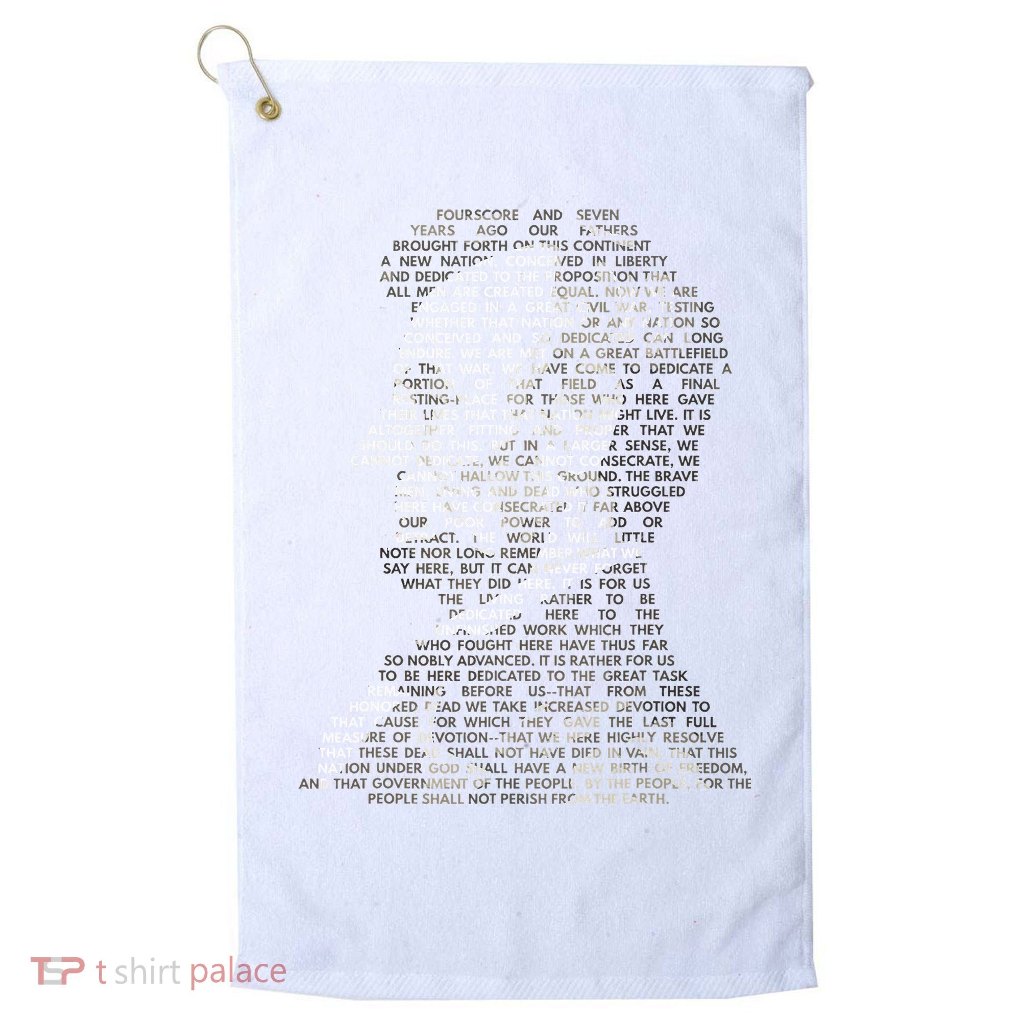 Abraham Lincoln Portrait Gettysburg Address Golf Towel
