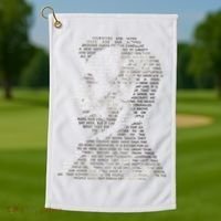 Abraham Lincoln Portrait Gettysburg Address Golf Towel thumb 1