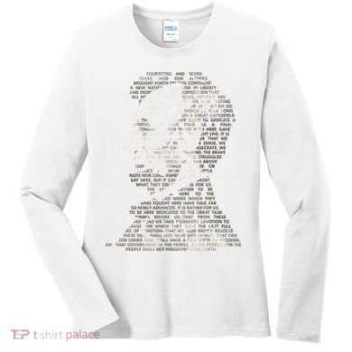 Abraham Lincoln Portrait Gettysburg Address Women's Long Sleeve Shirt