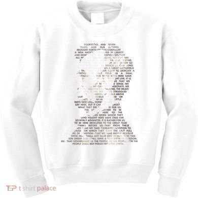 Abraham Lincoln Portrait Gettysburg Address Kids Sweatshirt