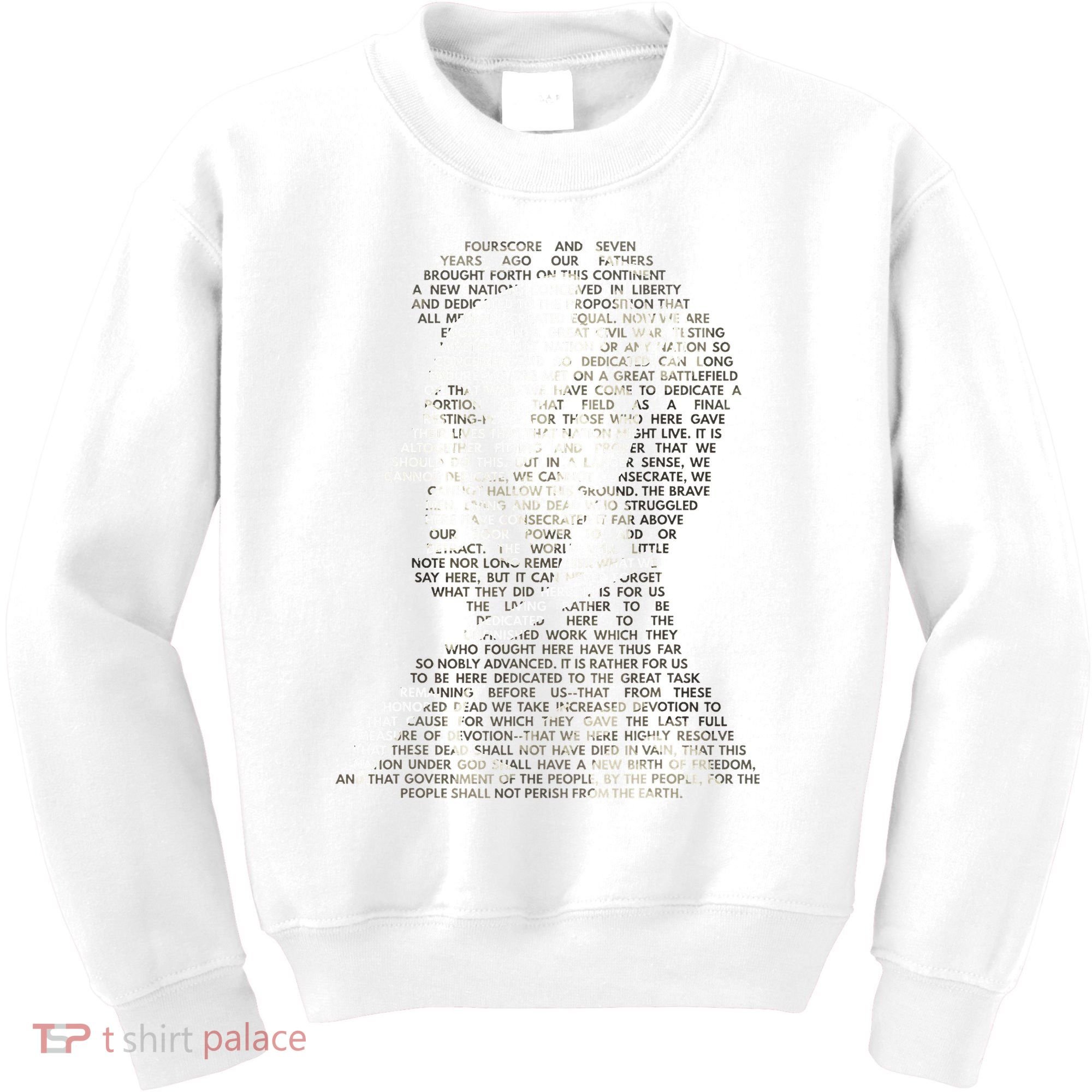 Abraham Lincoln Portrait Gettysburg Address Kids Sweatshirt
