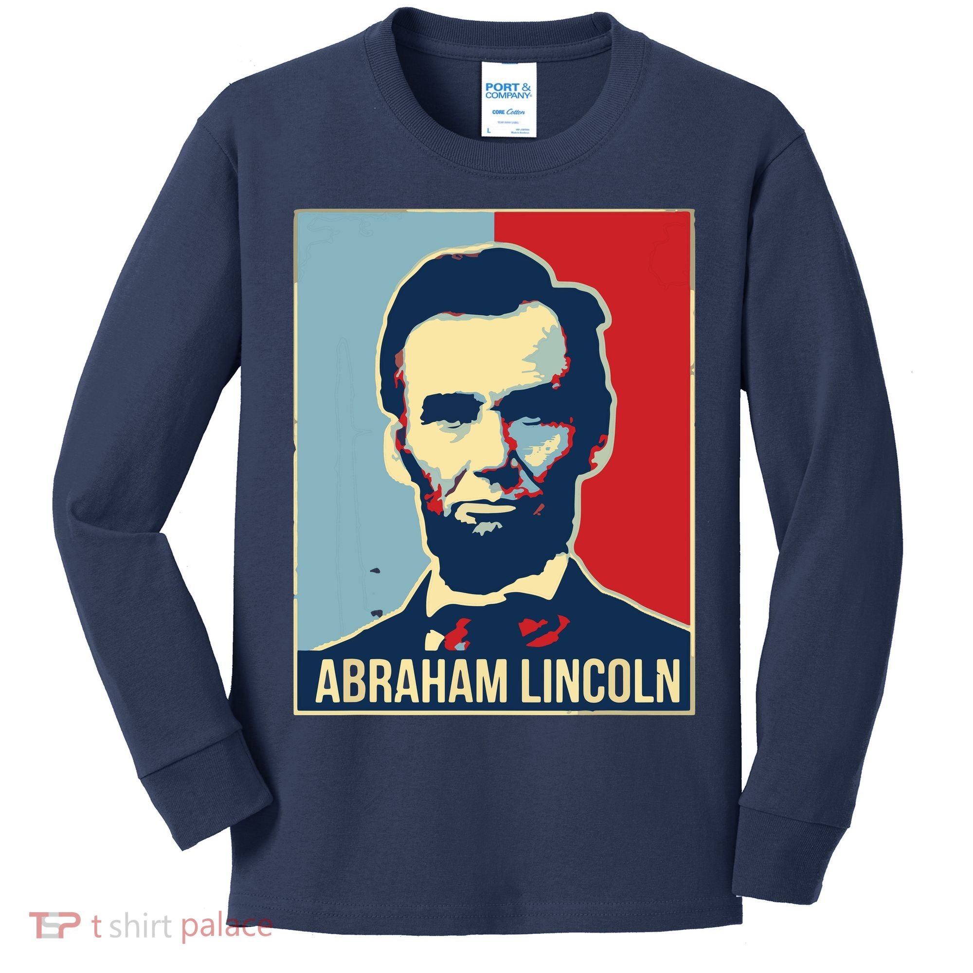 Abraham Lincoln President Gift For President's Day Kids Long Sleeve Shirt