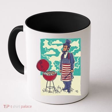 Abe Lincoln Patriotic Barbeque BBQ Coffee Mug