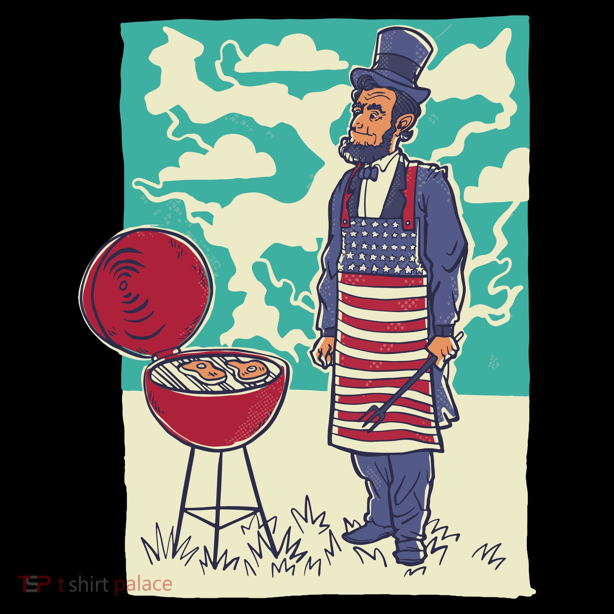 Abe Lincoln Patriotic Barbeque BBQ Coffee Mug