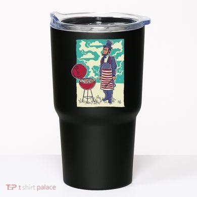 Abe Lincoln Patriotic Barbeque BBQ Tumbler