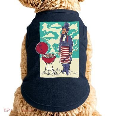 Abe Lincoln Patriotic Barbeque BBQ Doggie Tank