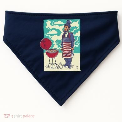 Abe Lincoln Patriotic Barbeque BBQ USA-Made Doggie Bandana