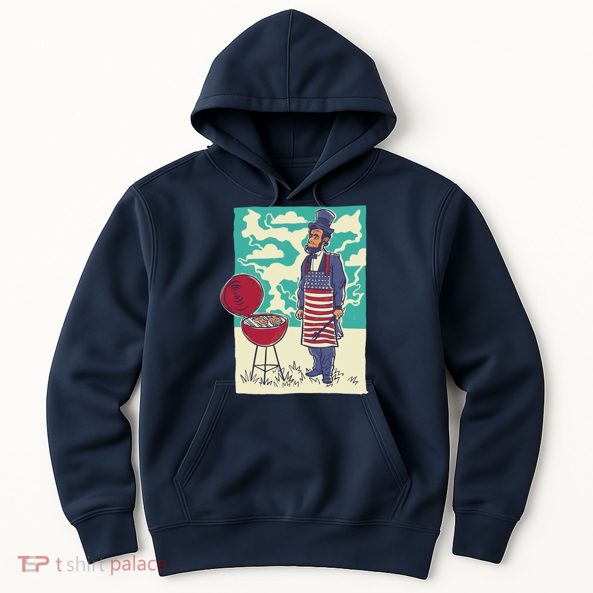 Abe Lincoln Patriotic Barbeque BBQ Hoodie