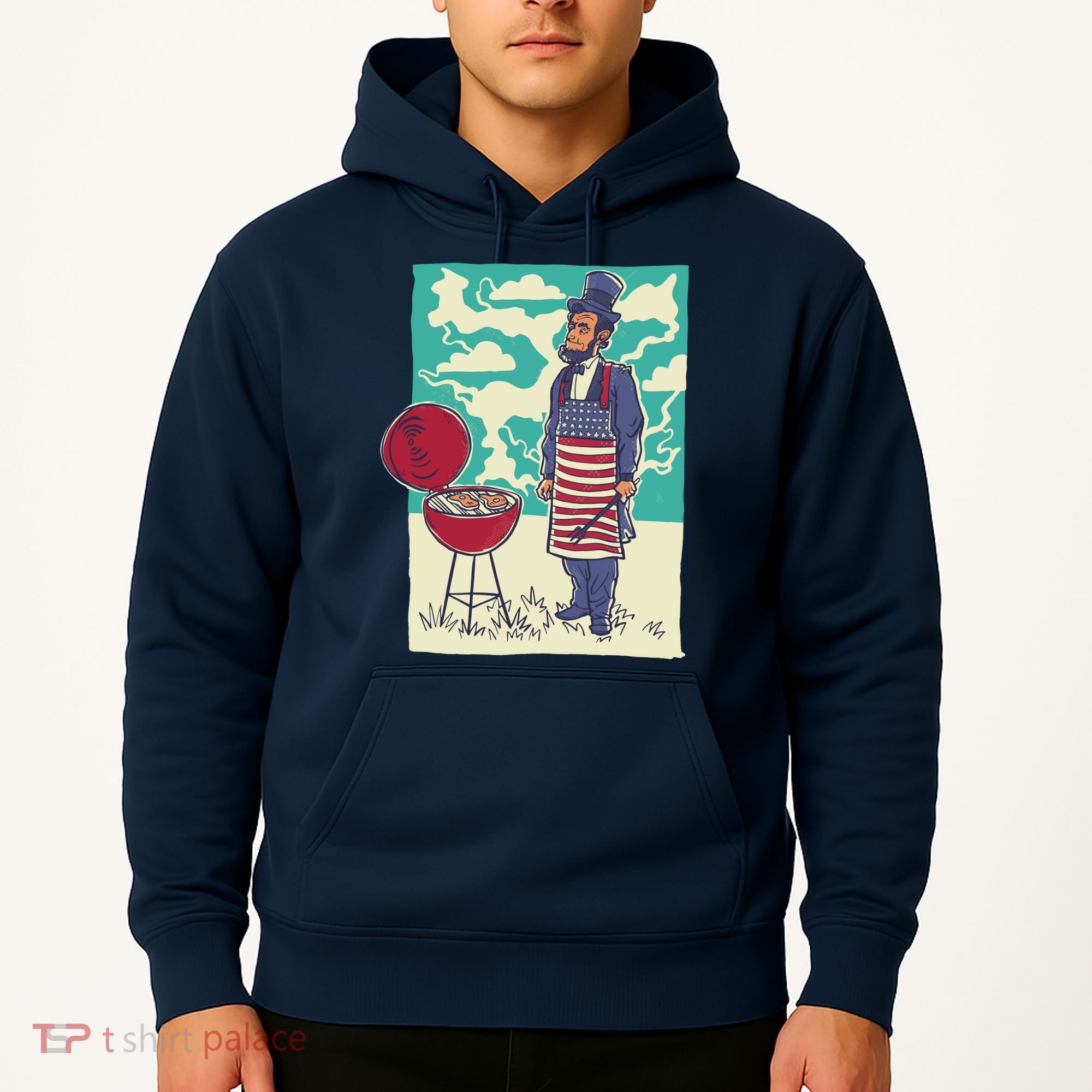 Abe Lincoln Patriotic Barbeque BBQ Hoodie