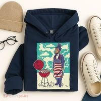 Abe Lincoln Patriotic Barbeque BBQ Hoodie thumb 4