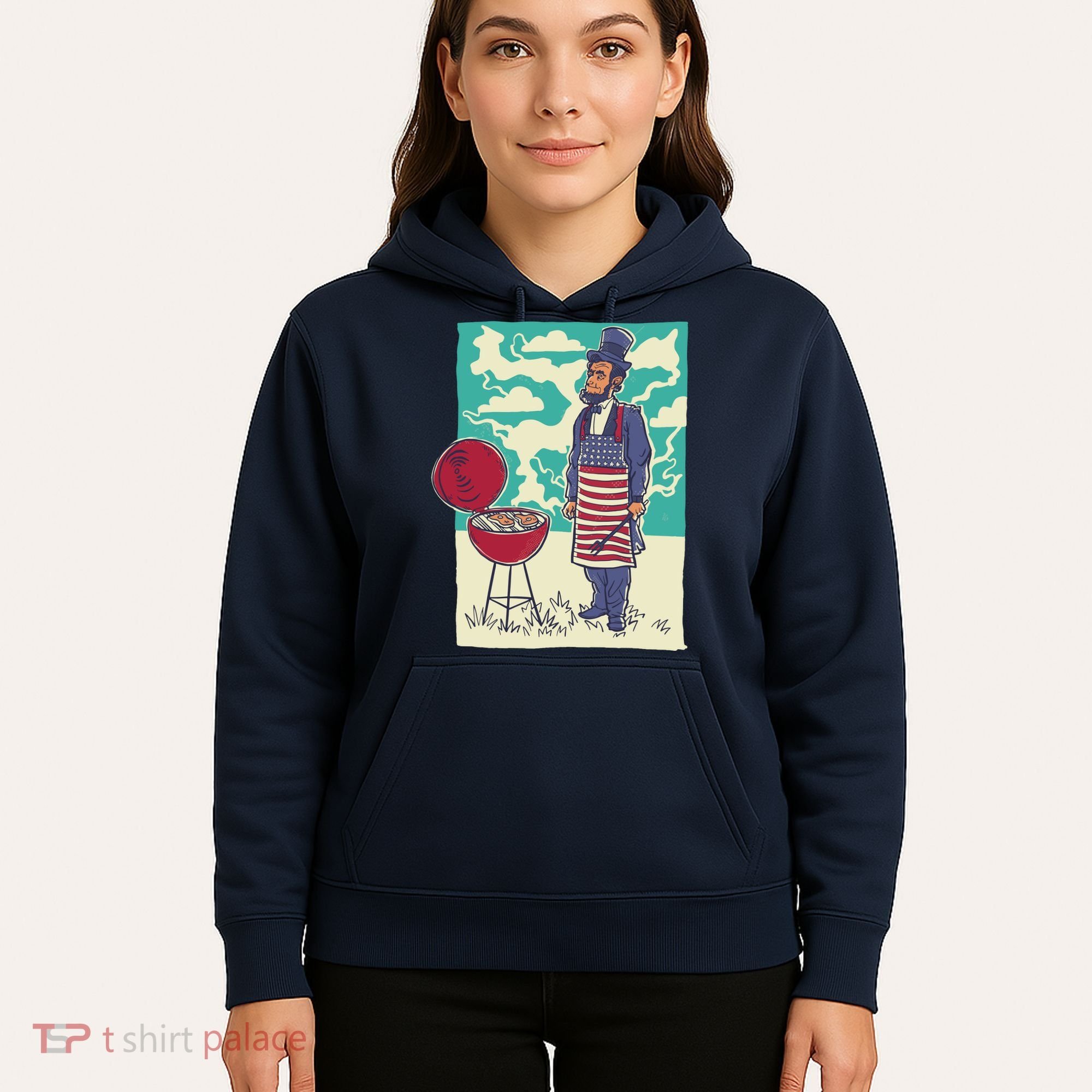 Abe Lincoln Patriotic Barbeque BBQ Hoodie