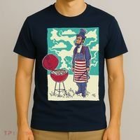 Abe Lincoln Patriotic Barbeque BBQ T-Shirt thumb 3
