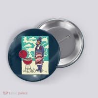 Abe Lincoln Patriotic Barbeque BBQ Button thumb 0