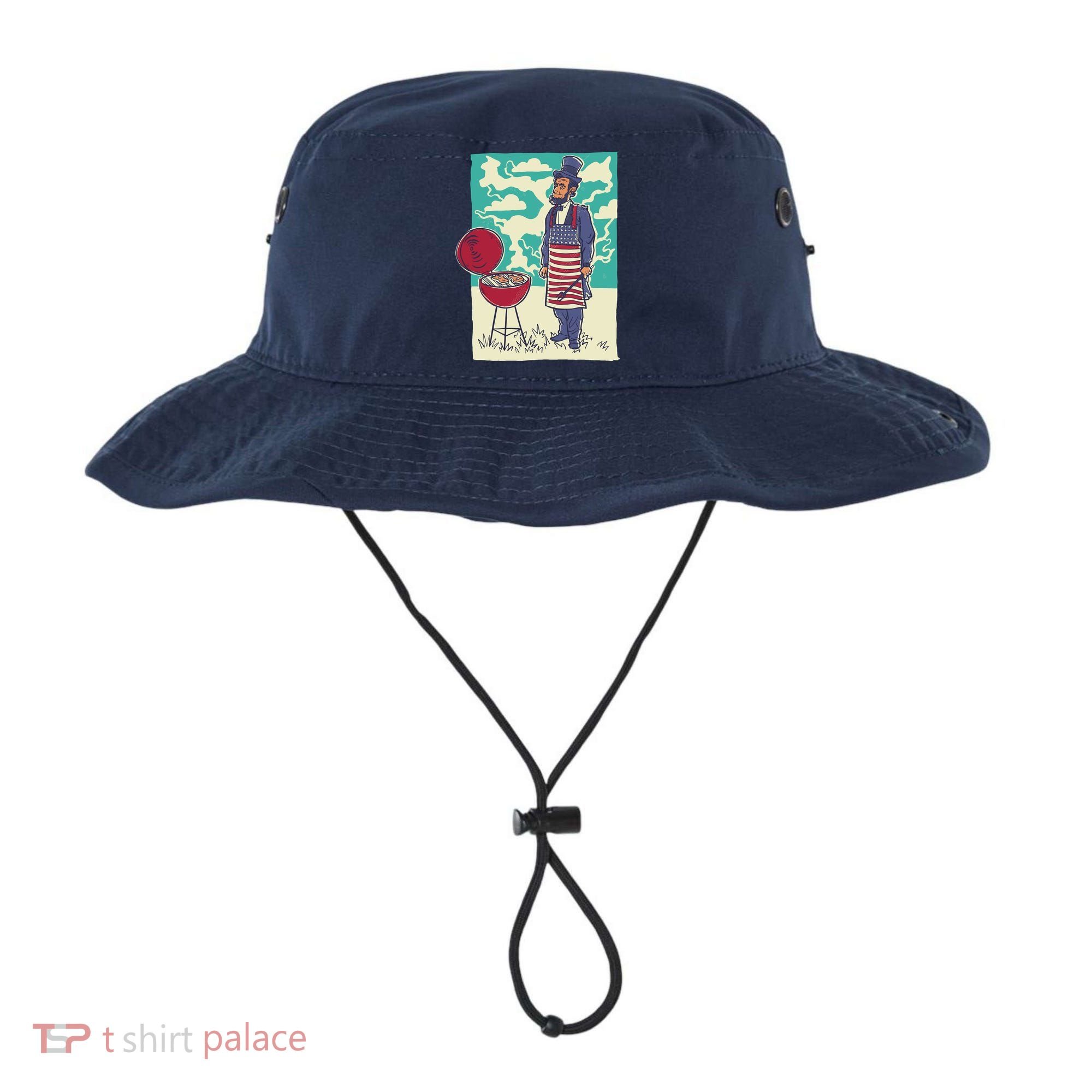 Abe Lincoln Patriotic Barbeque BBQ Bucket Hat