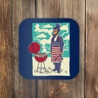 Abe Lincoln Patriotic Barbeque BBQ Coaster thumb 0