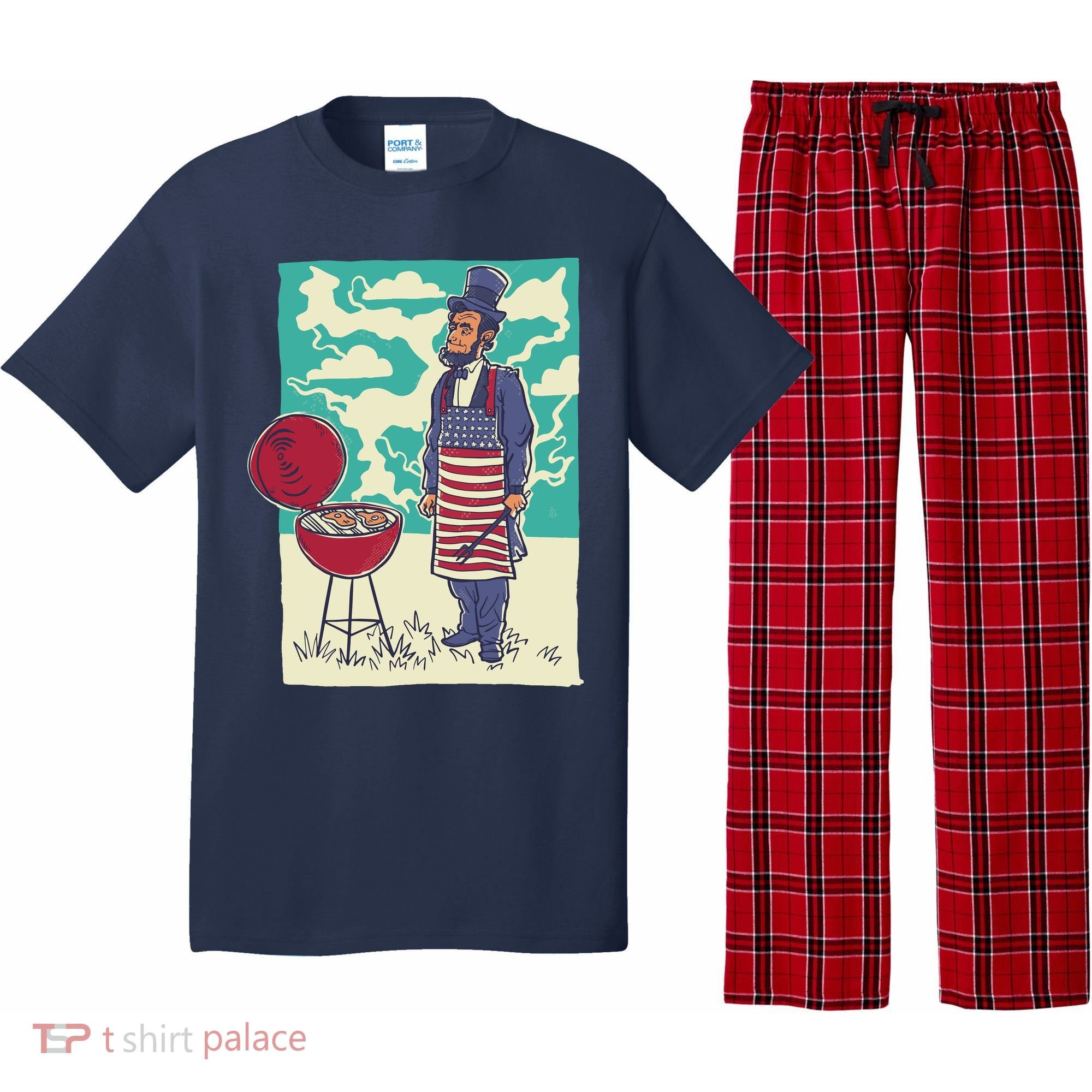 Abe Lincoln Patriotic Barbeque BBQ Pajama Set