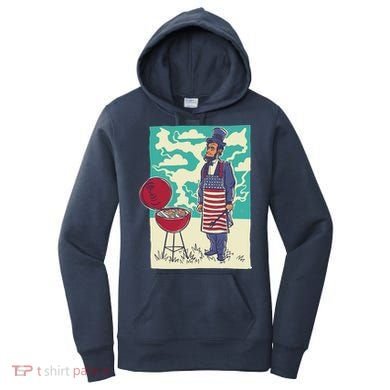 Abe Lincoln Patriotic Barbeque BBQ Women's Hoodie