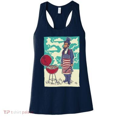 Abe Lincoln Patriotic Barbeque BBQ Women's Tank Top