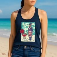 Abe Lincoln Patriotic Barbeque BBQ Women's Tank Top thumb 2