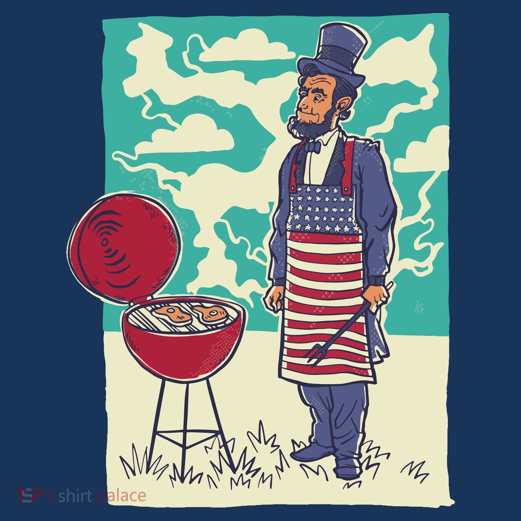 Abe Lincoln Patriotic Barbeque BBQ Women's Tank Top