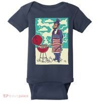 Abe Lincoln Patriotic Barbeque BBQ Baby Bodysuit thumb 0