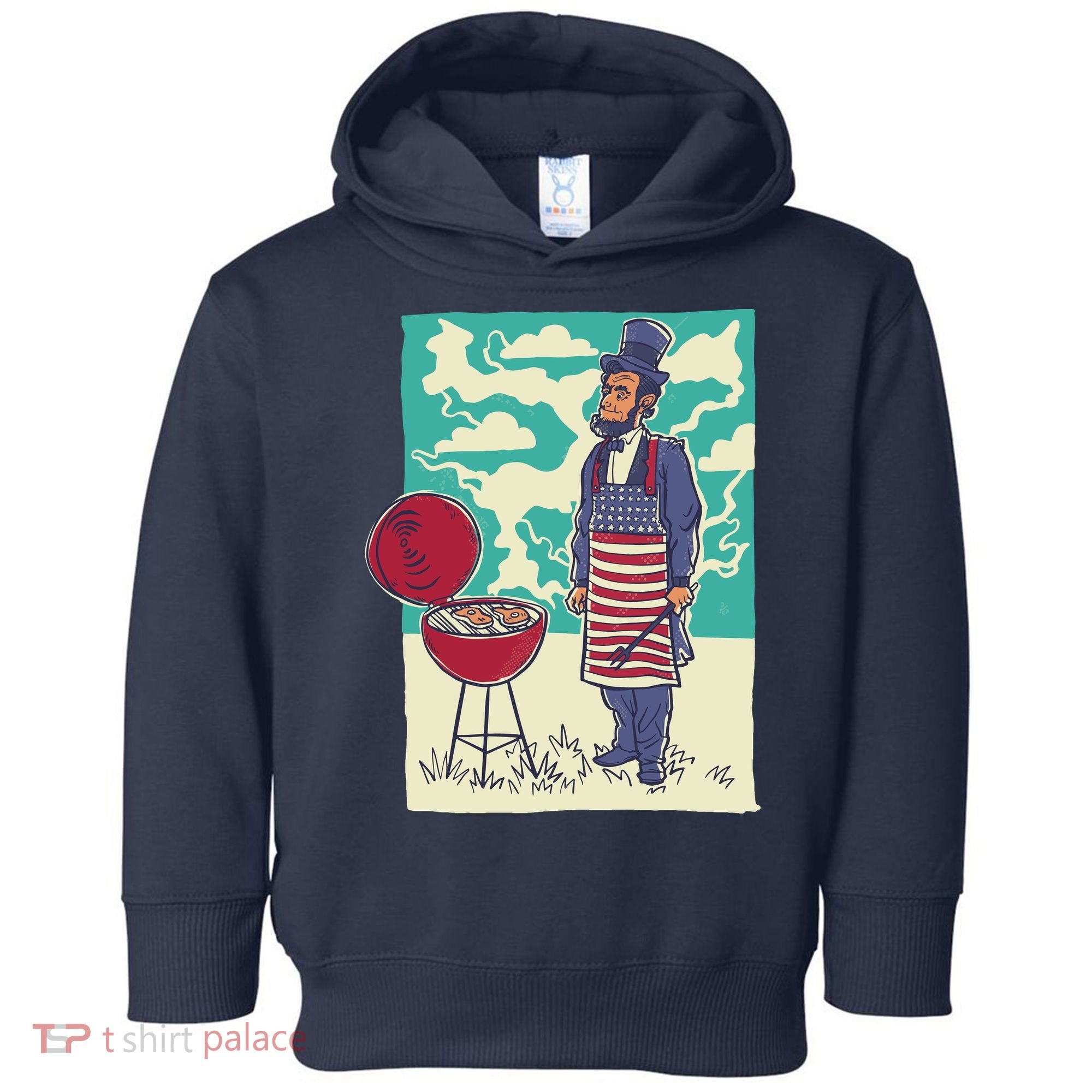 Abe Lincoln Patriotic Barbeque BBQ Toddler Hoodie
