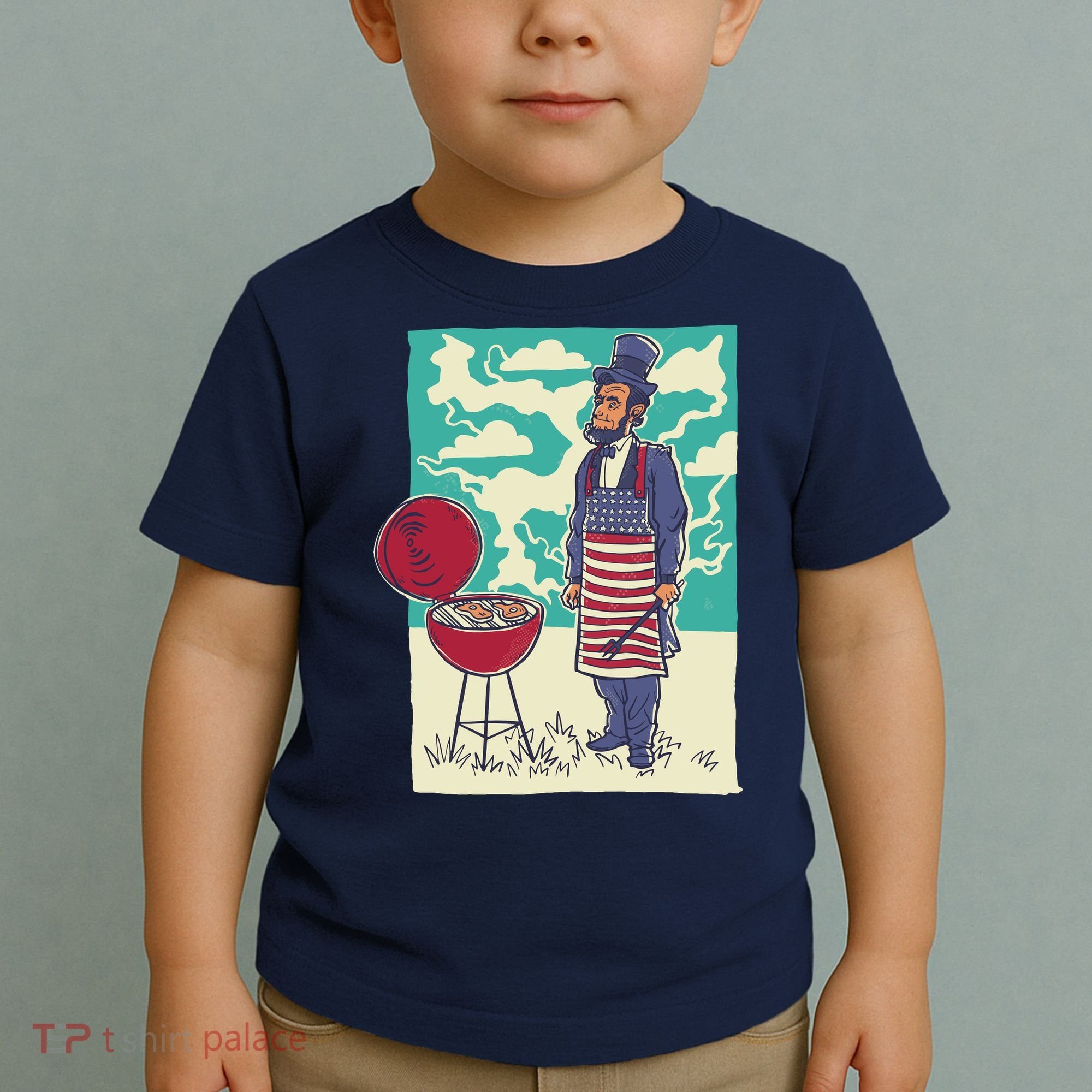 Abe Lincoln Patriotic Barbeque BBQ Toddler T-Shirt
