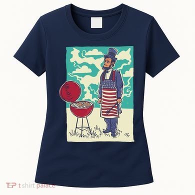 Abe Lincoln Patriotic Barbeque BBQ Women's T-Shirt