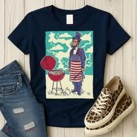 Abe Lincoln Patriotic Barbeque BBQ Women's T-Shirt thumb 3